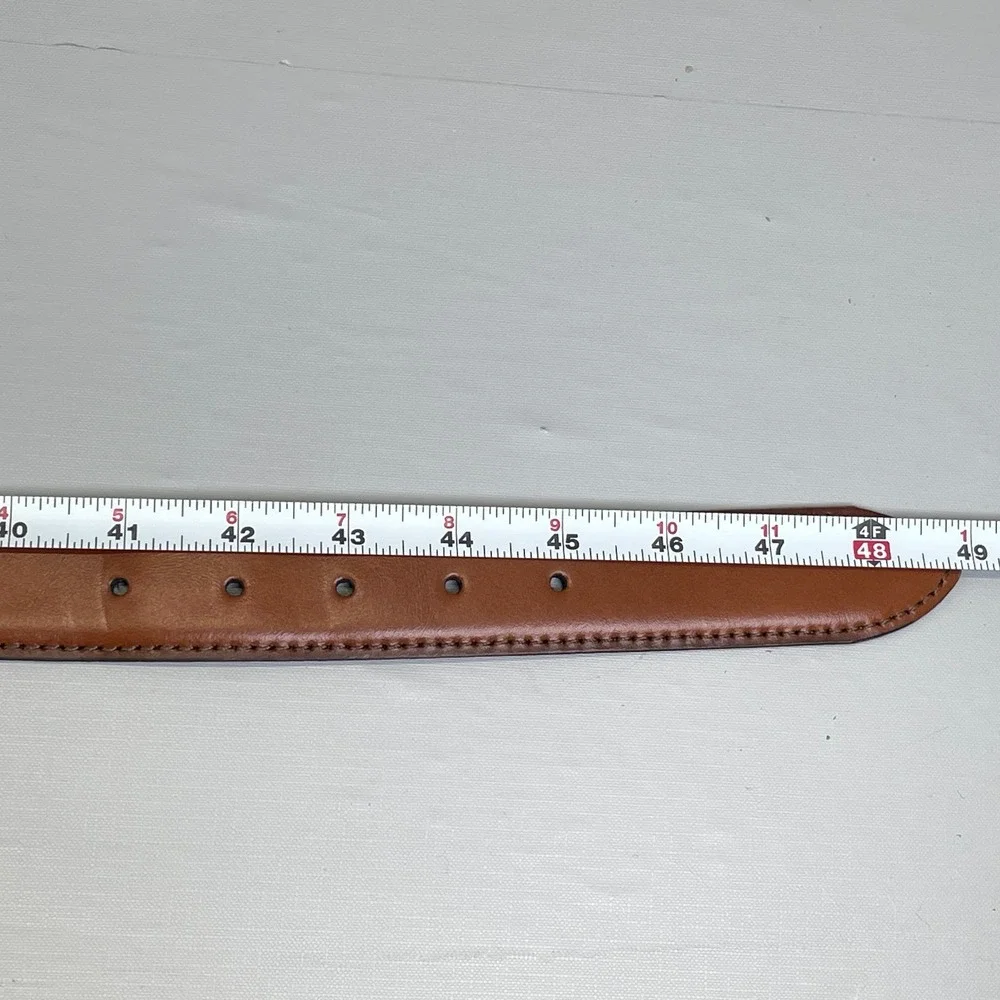 Joseph Abboud Brown Leather Dress Belt Men's Size 42 Handcrafted - Made in Italy